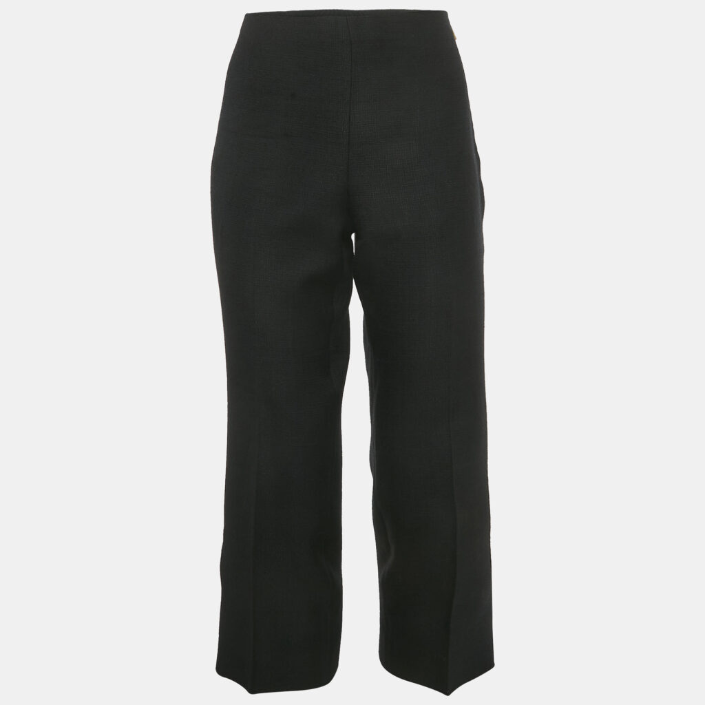 Gucci Black Viscose Pleat Front Trousers M