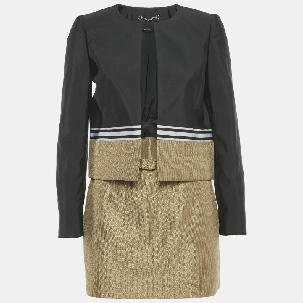 Gucci Black /Gold Crepe Blazer & Skirt Set S Gucci Black /Gold Crepe Blazer & Skirt Set S