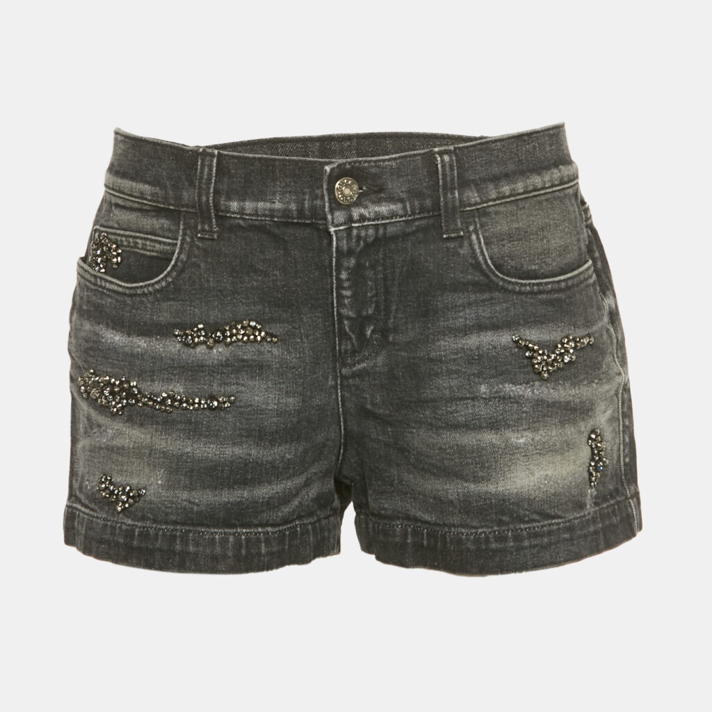 Gucci Black Washed Embellished Denim Shorts M Waist 30" Gucci Black Washed Embellished Denim Shorts M Waist 30"