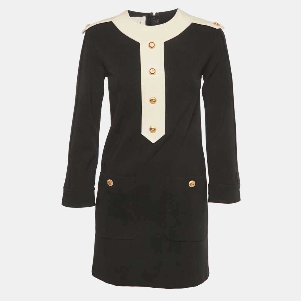 Gucci Black Stretch Crepe Shift Dress XS