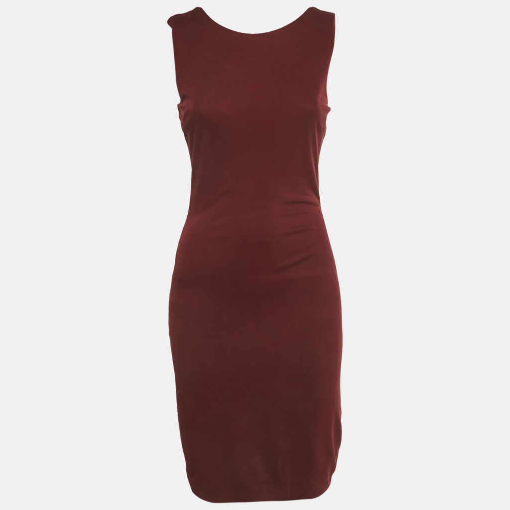 Gucci Burgundy Jersey Sleeveless Short Dress S Gucci Burgundy Jersey Sleeveless Short Dress S