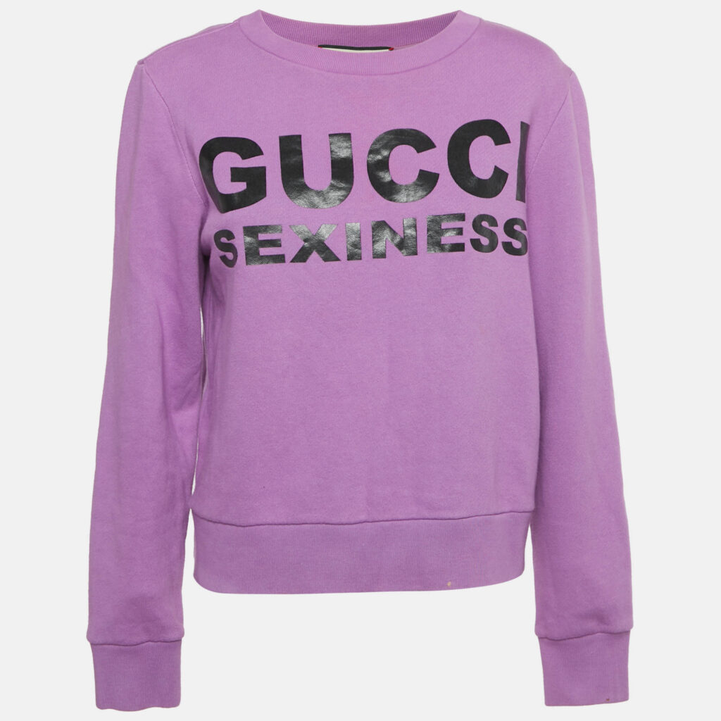 Gucci Purple Printed Cotton Sweatshirt XS Gucci Purple Printed Cotton Sweatshirt XS