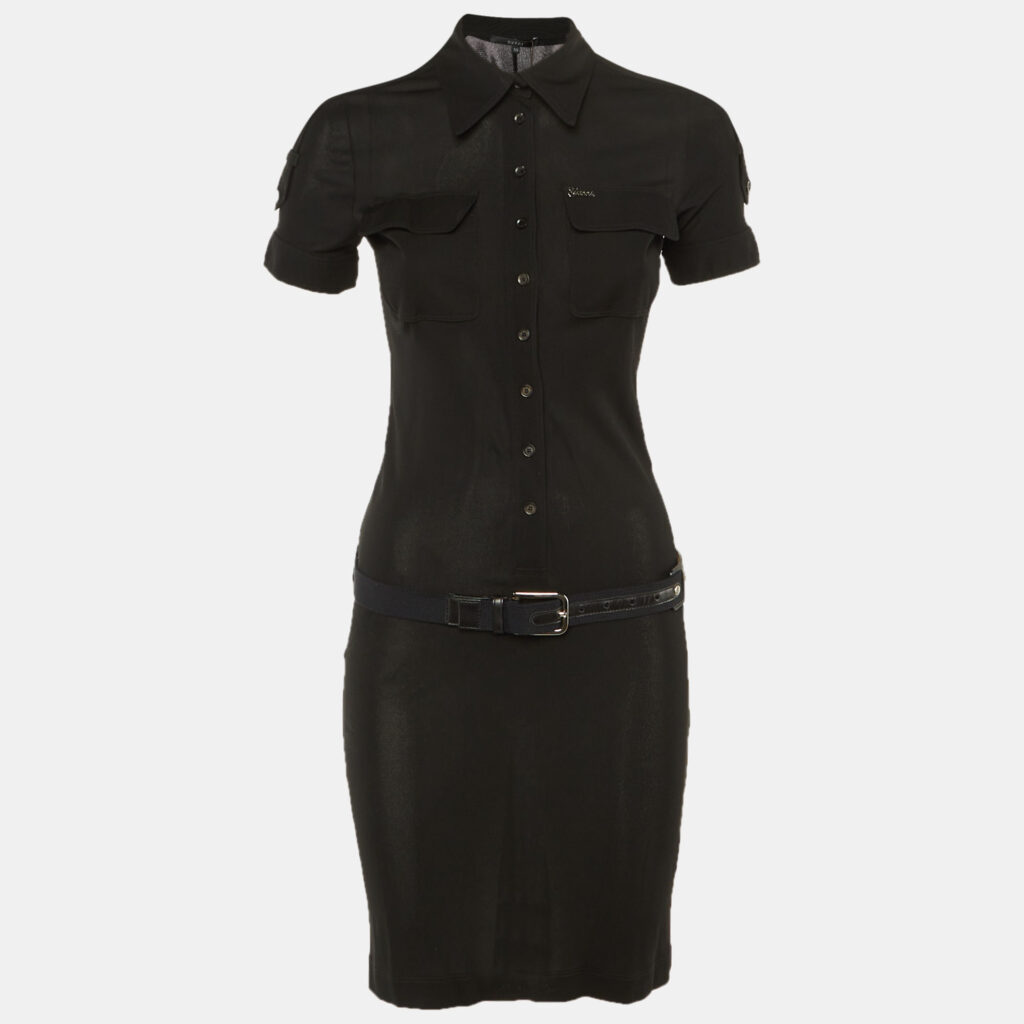Gucci Black Jersey Pocket Front Mini Dress XS Gucci Black Jersey Pocket Front Mini Dress XS
