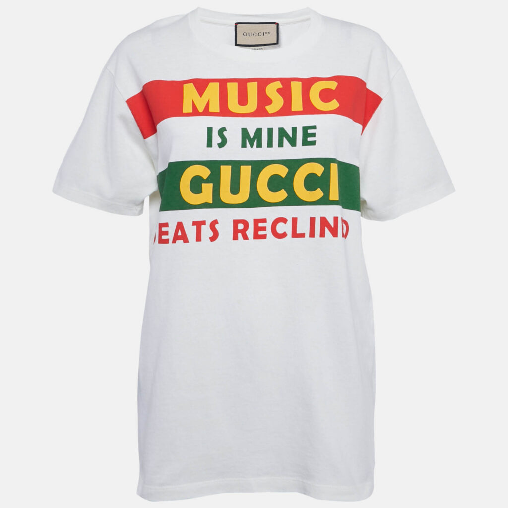 Gucci Off White Music Is Mine Cotton Oversized T-Shirt XS Gucci Off White Music Is Mine Cotton Oversized T-Shirt XS
