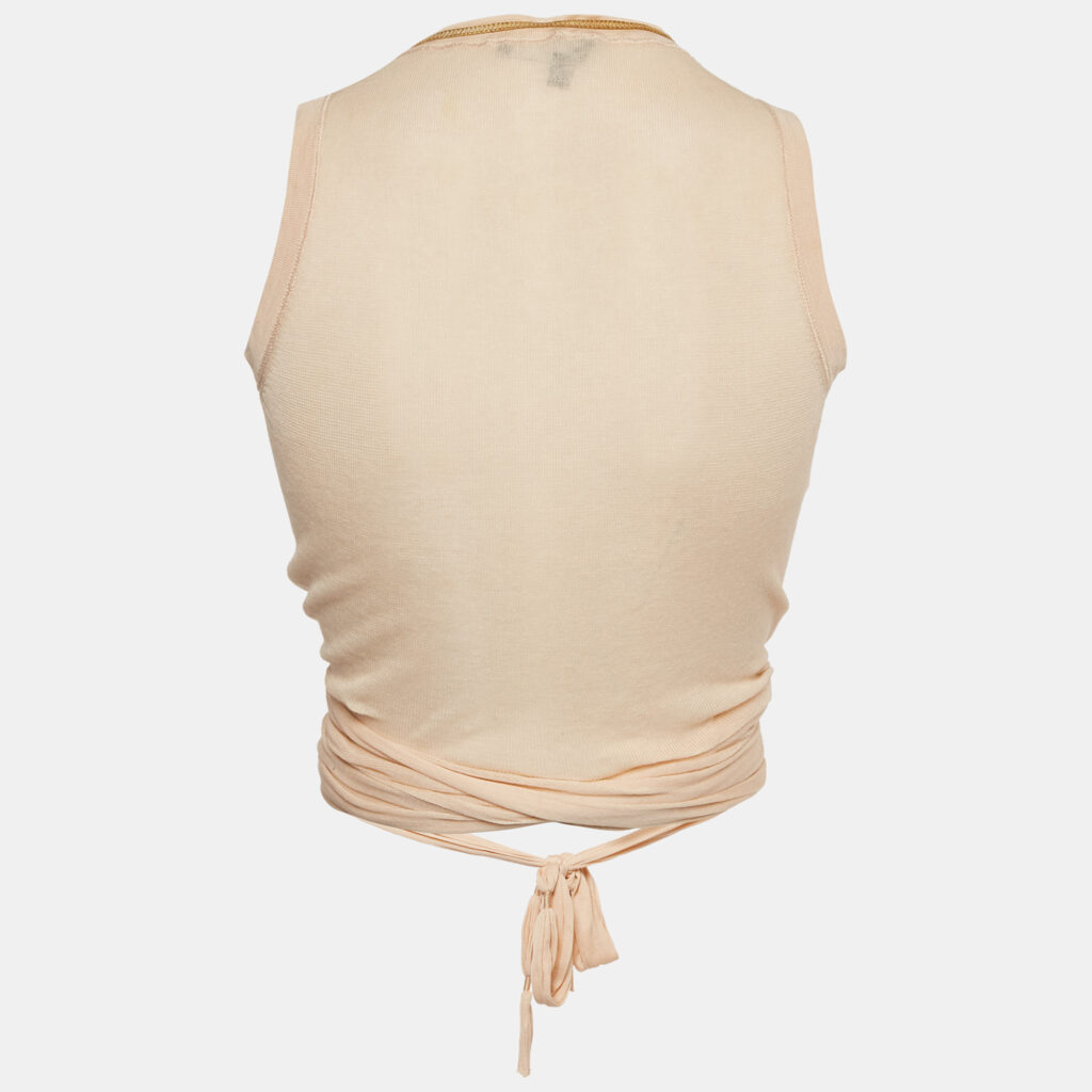 Gucci Light Orange Cotton Knit Wrap On Top XS