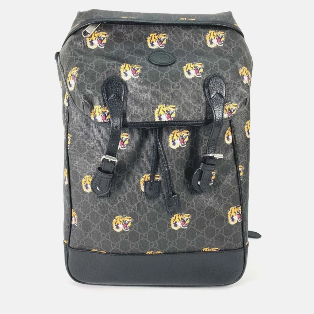 Gucci Black Interlocking G Tiger Backpack Gucci Black Interlocking G Tiger Backpack