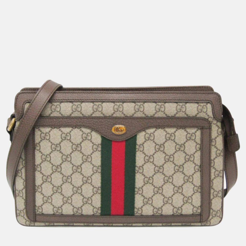 Gucci Beige Brown Medium GG Supreme Shoulder Bag Gucci Beige Brown Medium GG Supreme Shoulder Bag
