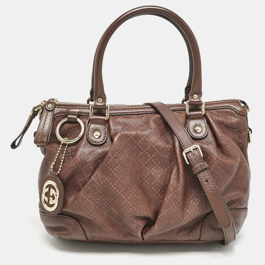 Gucci Brown Diamante Leather Medium Sukey Tote Gucci Brown Diamante Leather Medium Sukey Tote