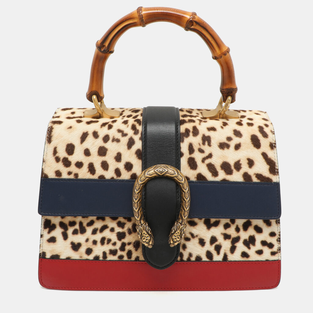 Gucci Multicolor Calf Hair and Leather Medium Dionysus Bamboo Top Handle Bag Gucci Multicolor Calf Hair and Leather Medium Dionysus Bamboo Top Handle Bag