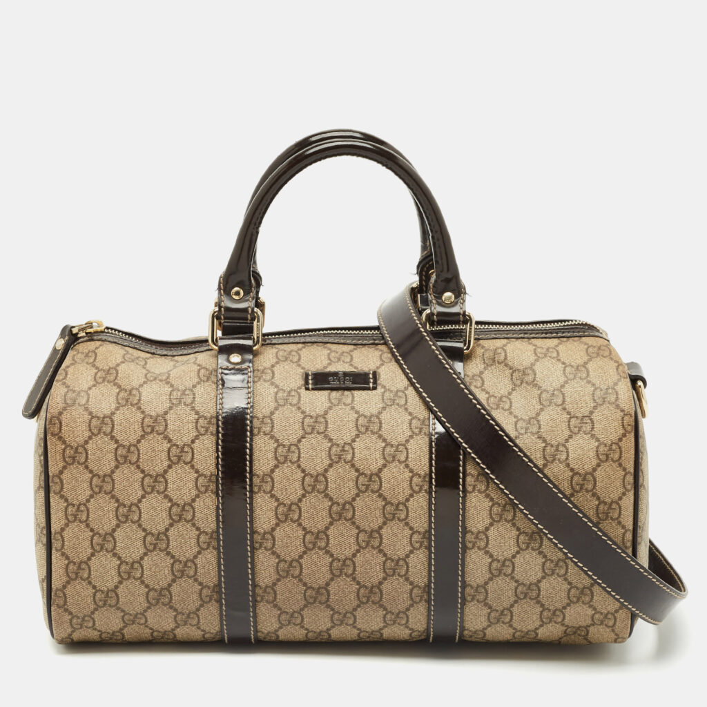 Gucci Beige/Brown GG Supreme Canvas and Leather Medium Joy Boston Bag Gucci Beige/Brown GG Supreme Canvas and Leather Medium Joy Boston Bag