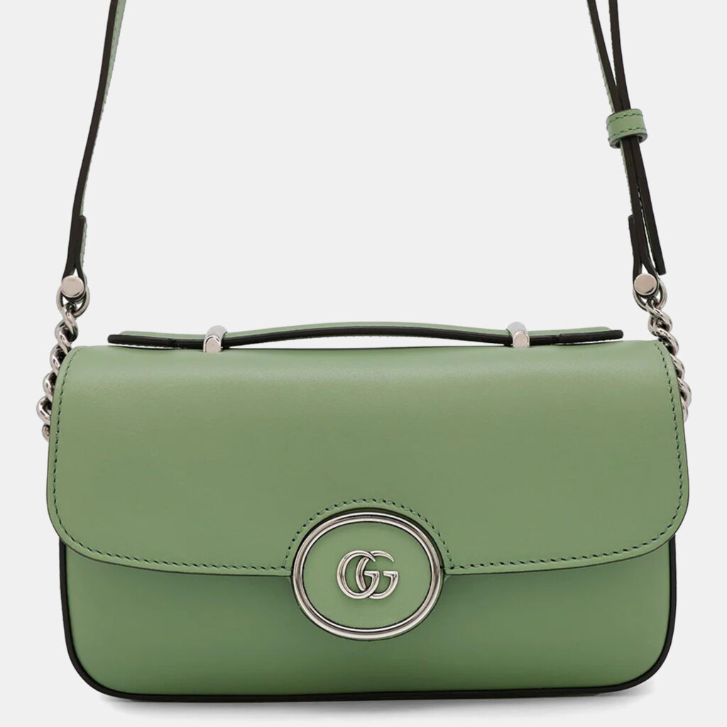 Gucci Petite GG Mini Green Leather Shoulder Bag Gucci Petite GG Mini Green Leather Shoulder Bag