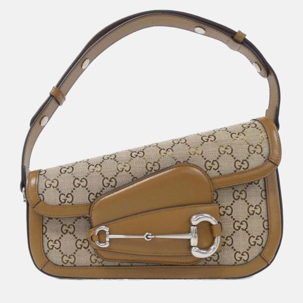 Gucci Horsebit 1955 Beige Leather Shoulder Bag