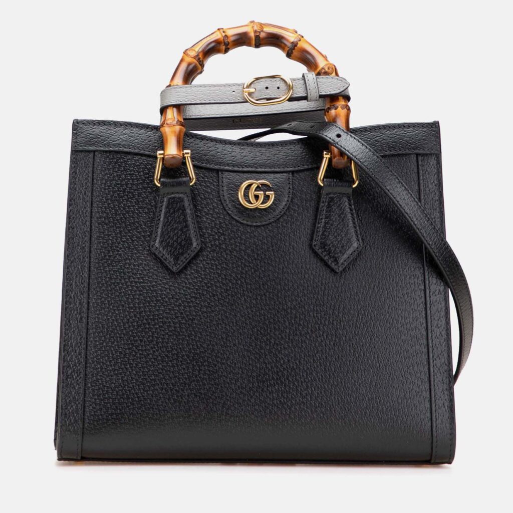 Gucci Black Small Leather Bamboo Diana Satchel Gucci Black Small Leather Bamboo Diana Satchel