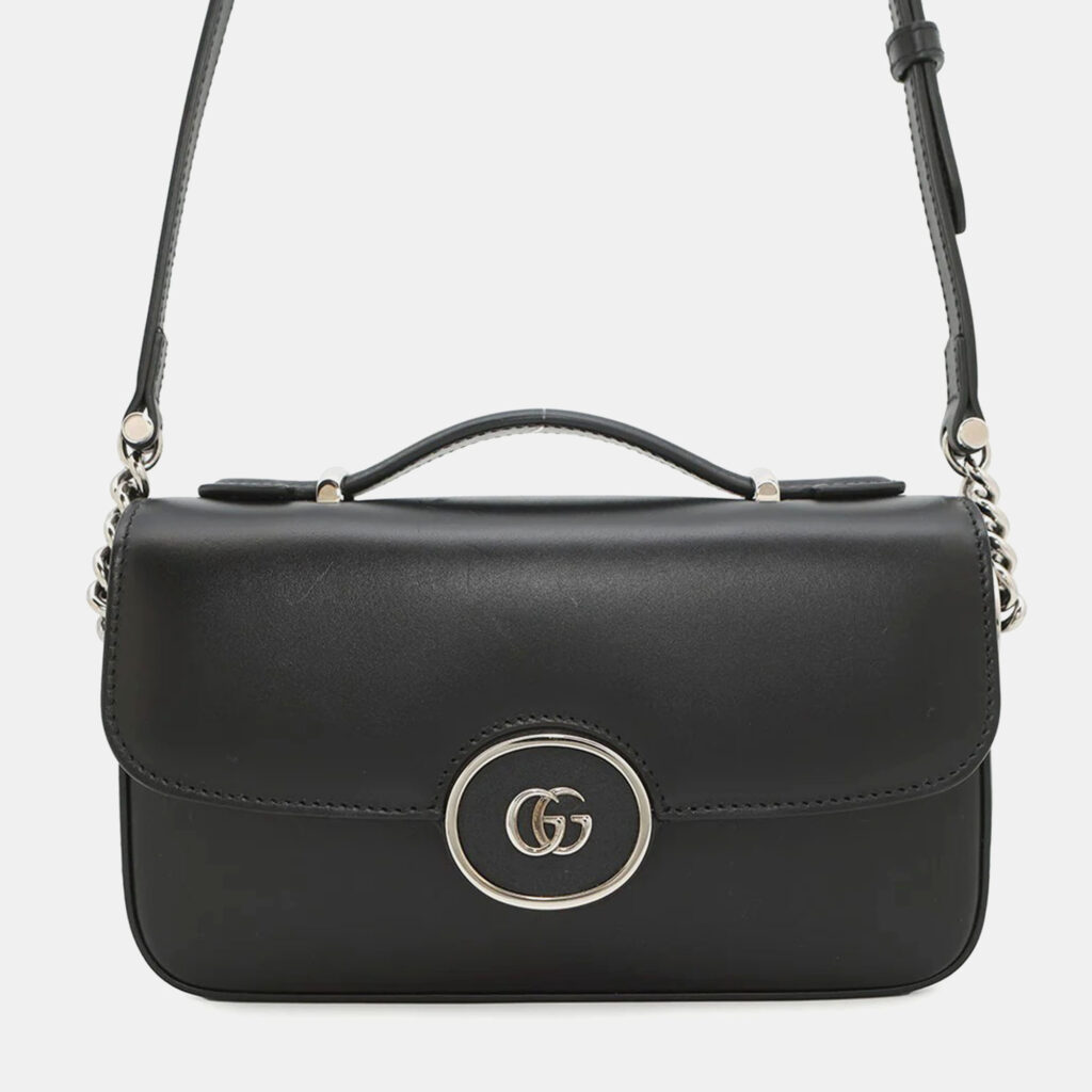 Gucci Petit GG Mini Black Leather Shoulder Bag Gucci Petit GG Mini Black Leather Shoulder Bag