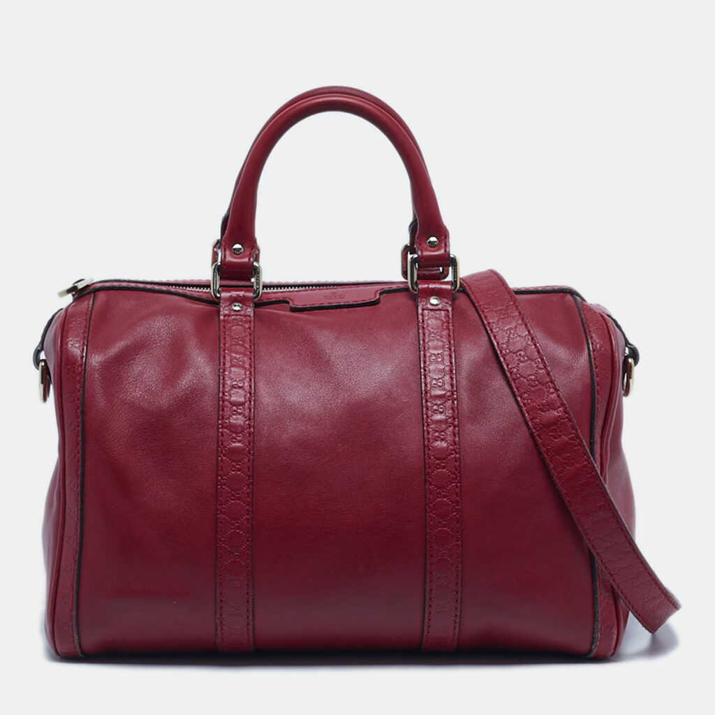Gucci Red Leather Medium Boston Bag Gucci Red Leather Medium Boston Bag