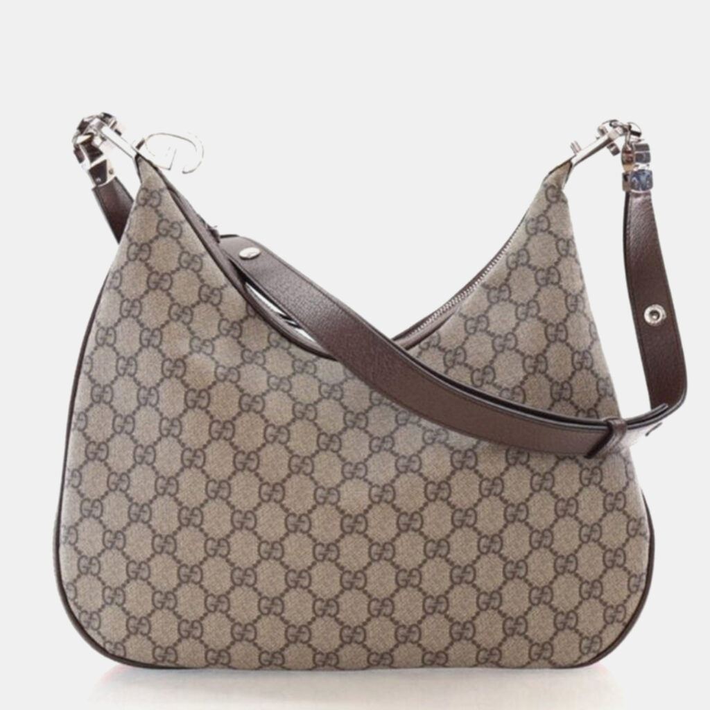 Gucci Attache Medium Brown GG Supreme Canvas Shoulder Bag Gucci Attache Medium Brown GG Supreme Canvas Shoulder Bag