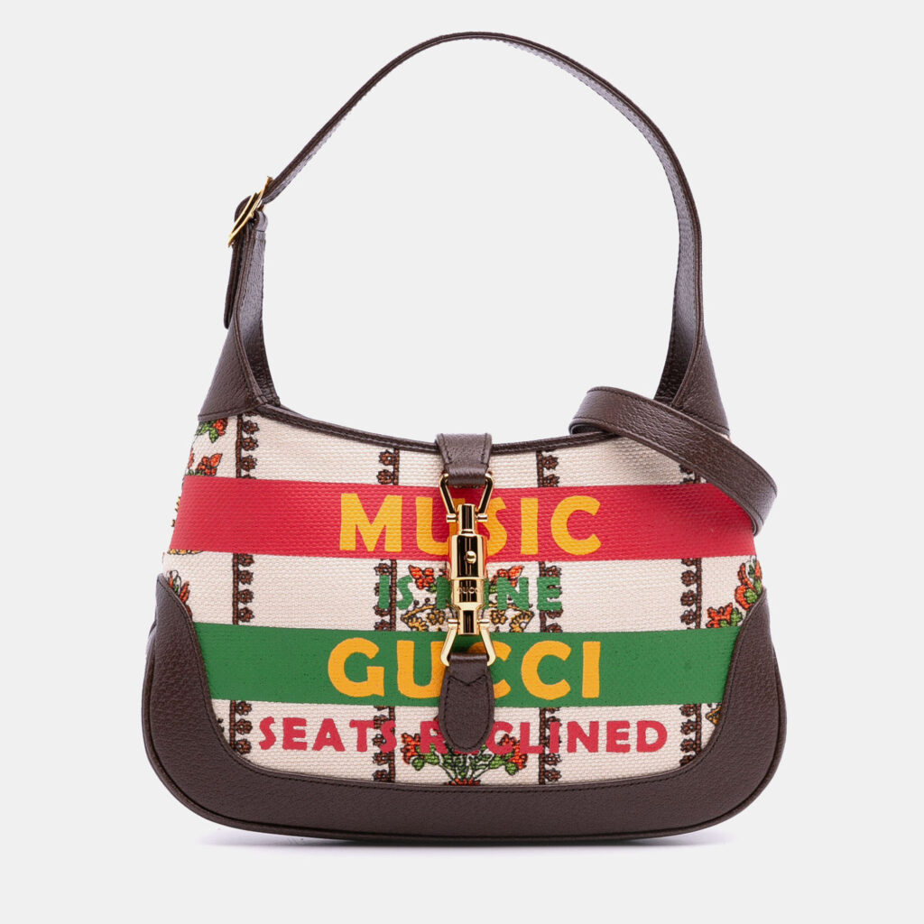 Gucci Brown Small Canvas 100 Centennial Music Jackie 1961 Crossbody