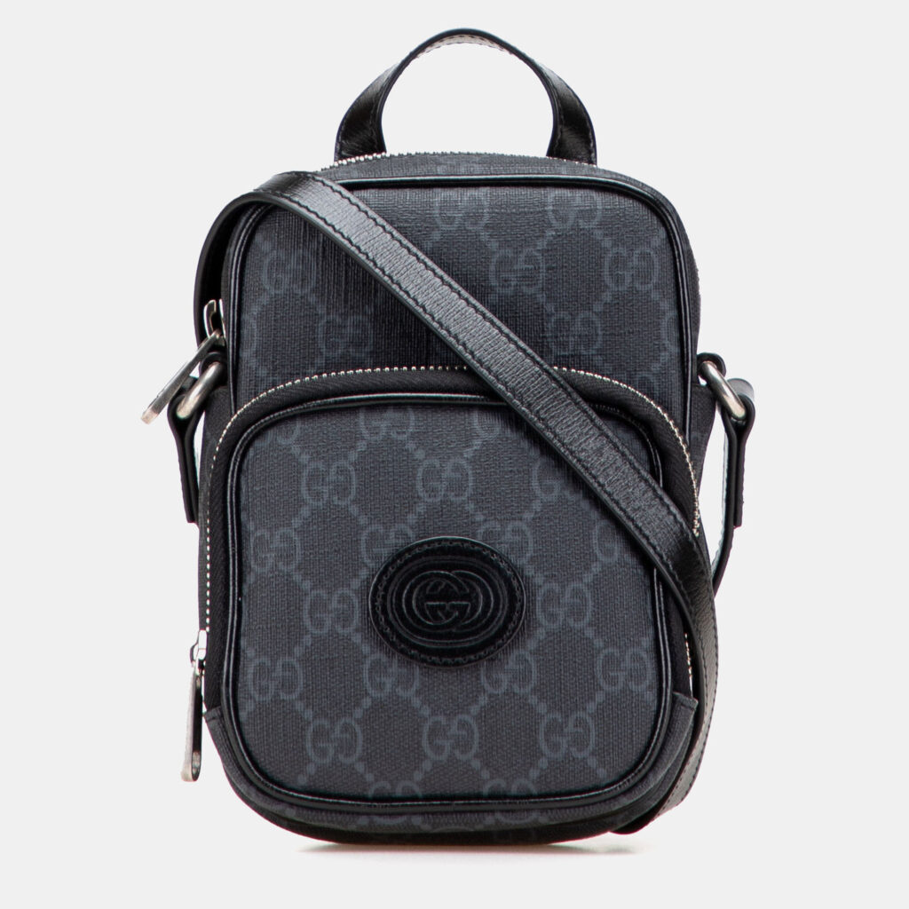 Gucci Grey Mini GG Supreme Interlocking G Satchel