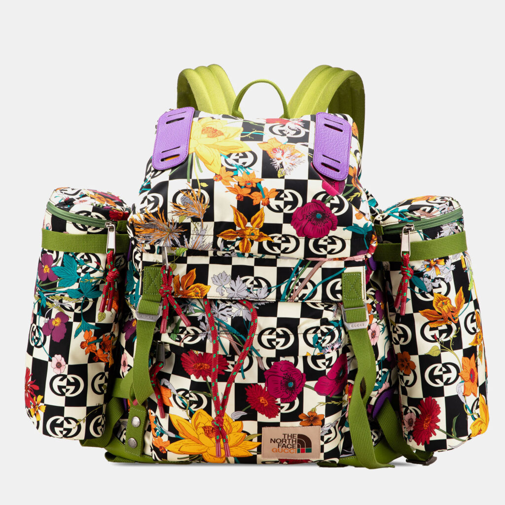 Gucci Multicolor The North Face Floral Multicolor Nylon and Leather Backpack Gucci Multicolor The North Face Floral Multicolor Nylon and Leather Backpack