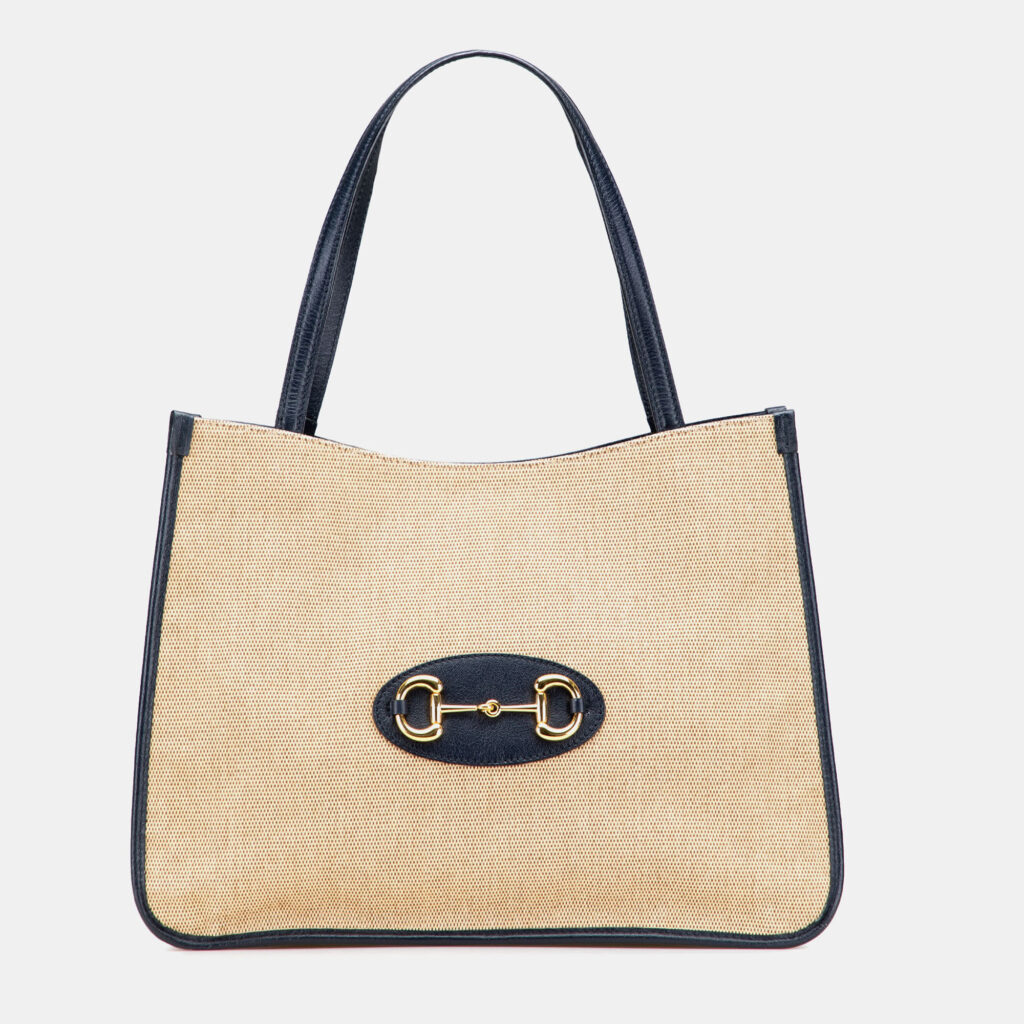 Gucci Brown Medium Canvas Horsebit 1955 Tote