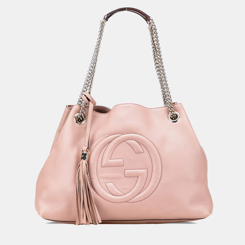 Gucci Pink Medium Leather Soho Chain Tote Gucci Pink Medium Leather Soho Chain Tote
