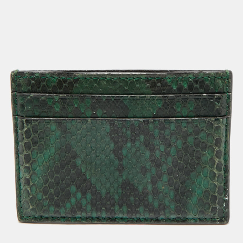 Gucci Dark Green/Black Python Card Holder Gucci Dark Green/Black Python Card Holder