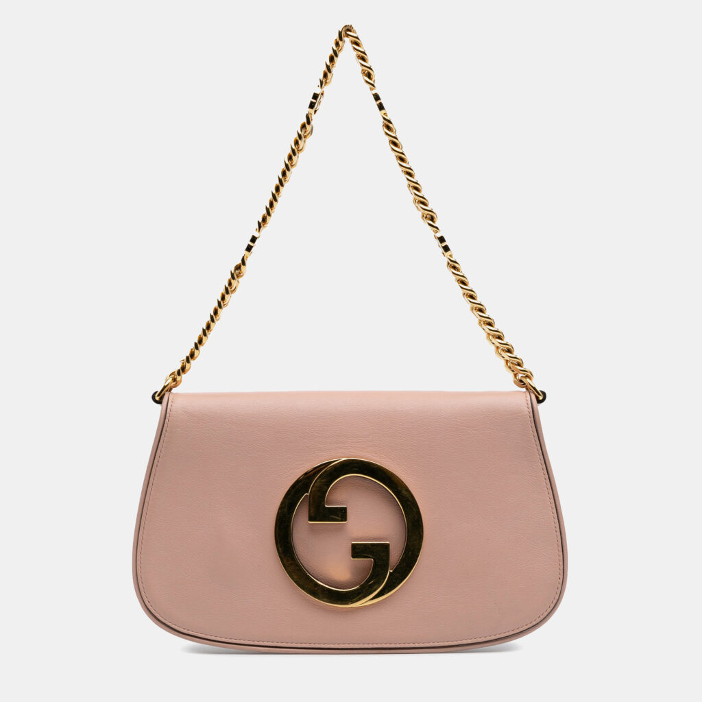 luxury-women-gucci-used-handbags-p1193019-012.jpg Gucci Pink Calfskin Blondie Chain Satchel