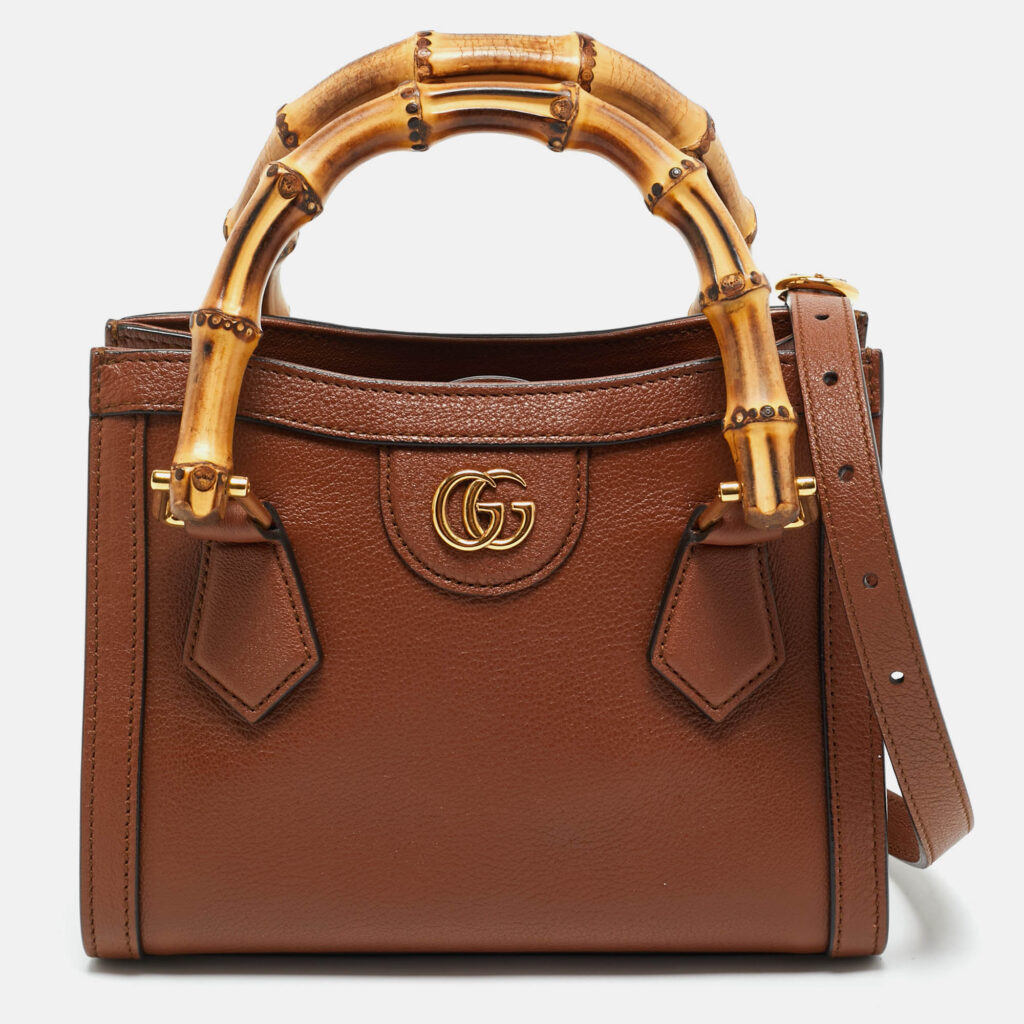 Gucci Brown Leather Mini Diana Tote Gucci Brown Leather Mini Diana Tote