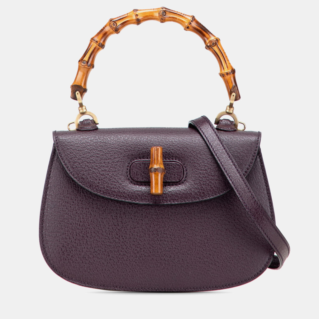 Gucci Purple Calfskin Bamboo Night Gucci Purple Calfskin Bamboo Night