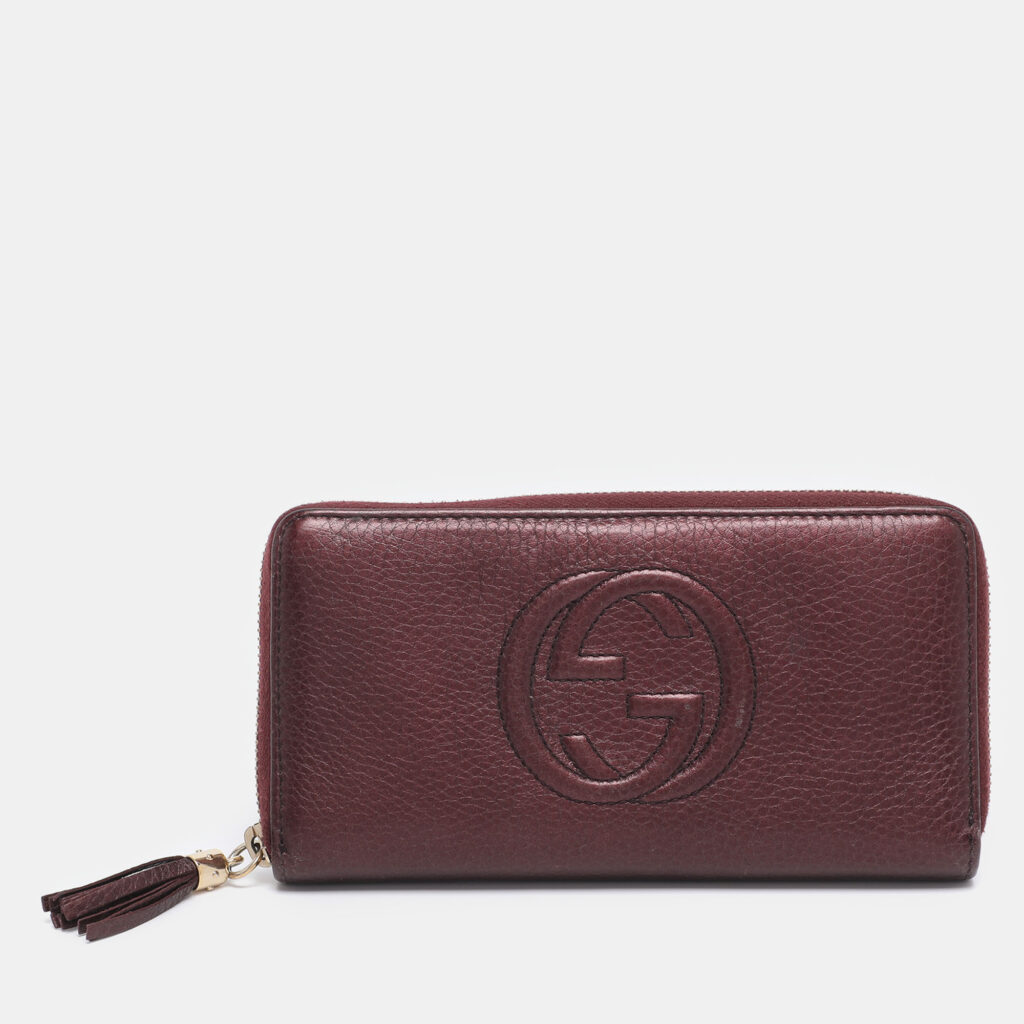 Gucci Burgundy Leather Soho Zip Around Wallet Gucci Burgundy Leather Soho Zip Around Wallet