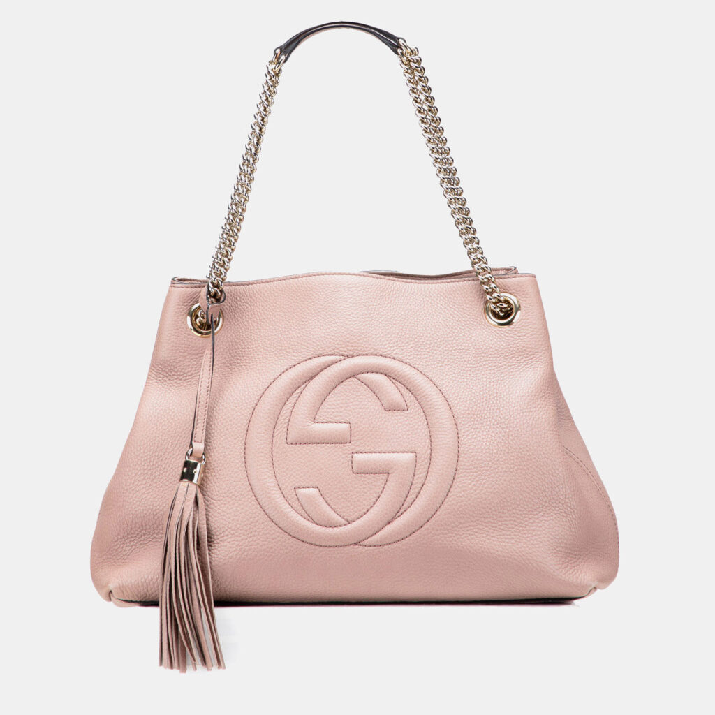 Gucci Pink Medium Leather Soho Chain Tote Gucci Pink Medium Leather Soho Chain Tote
