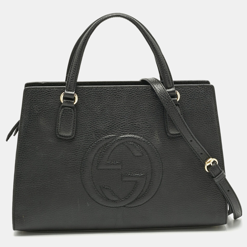 Gucci Black Leather Soho Tote