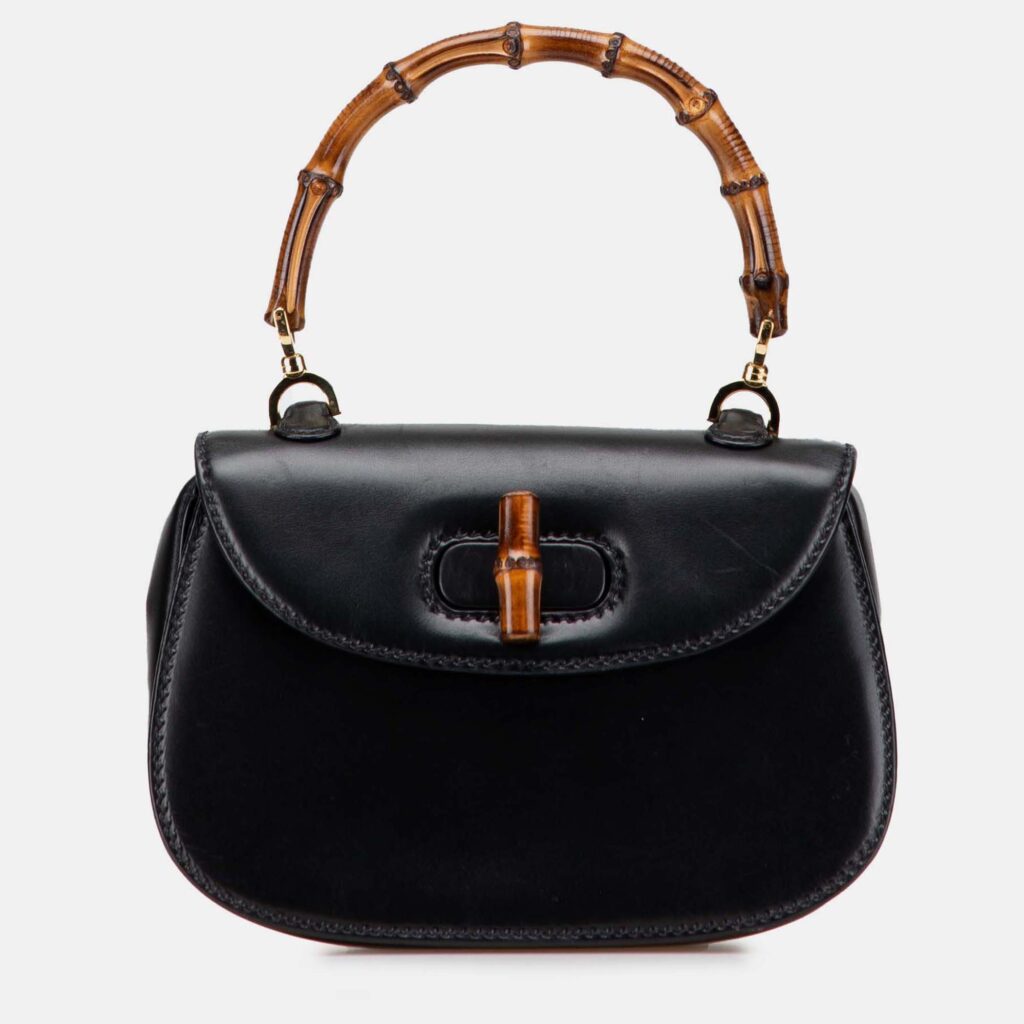 Gucci Black Calfskin Bamboo Night
