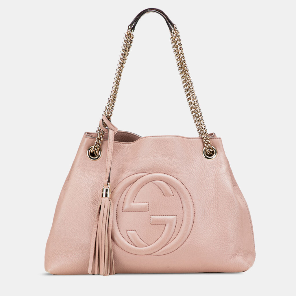 Gucci Pink Medium Leather Soho Chain Tote Gucci Pink Medium Leather Soho Chain Tote