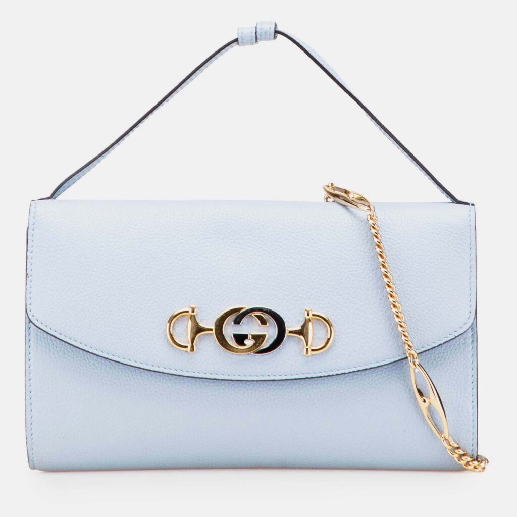 Gucci Blue Small Leather Zumi Satchel Gucci Blue Small Leather Zumi Satchel