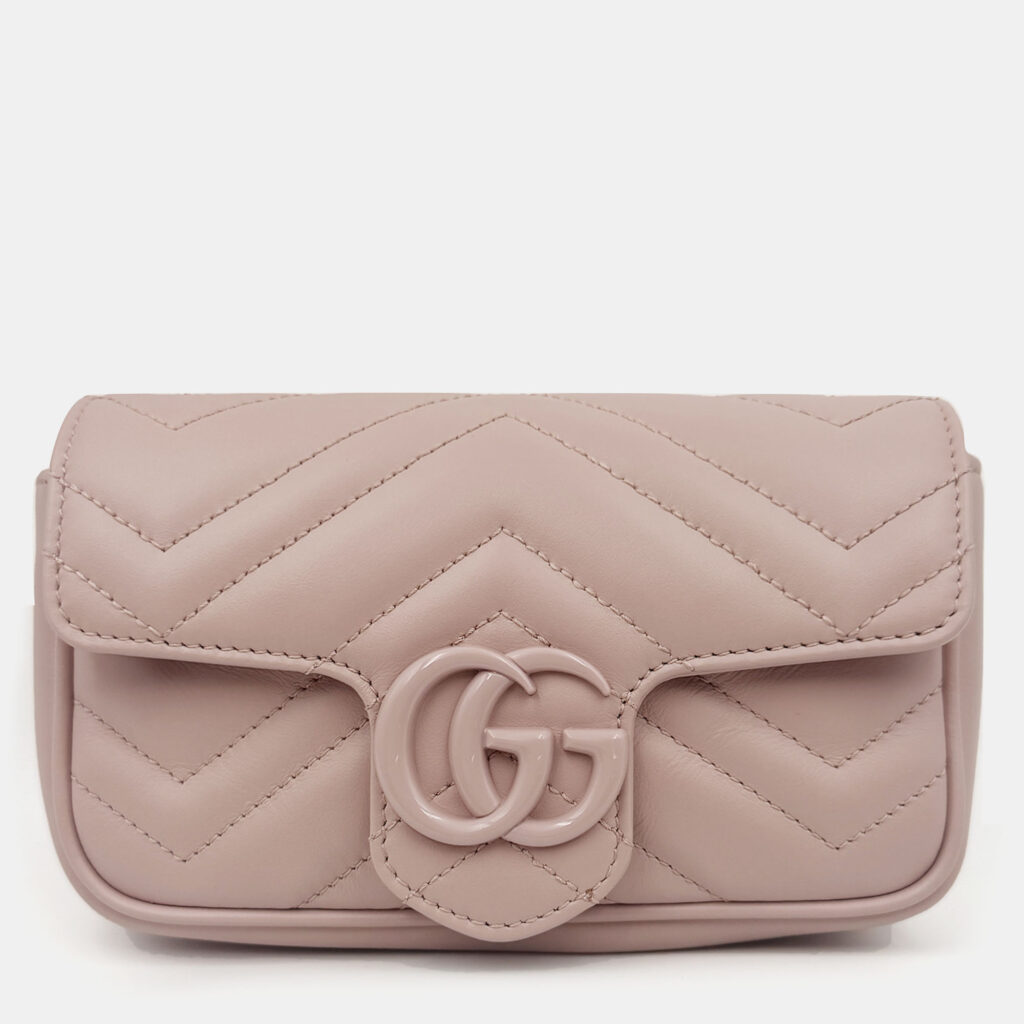 Gucci GG Marmont Matelasse Super Mini Light Pink Leather Bag Gucci GG Marmont Matelasse Super Mini Light Pink Leather Bag
