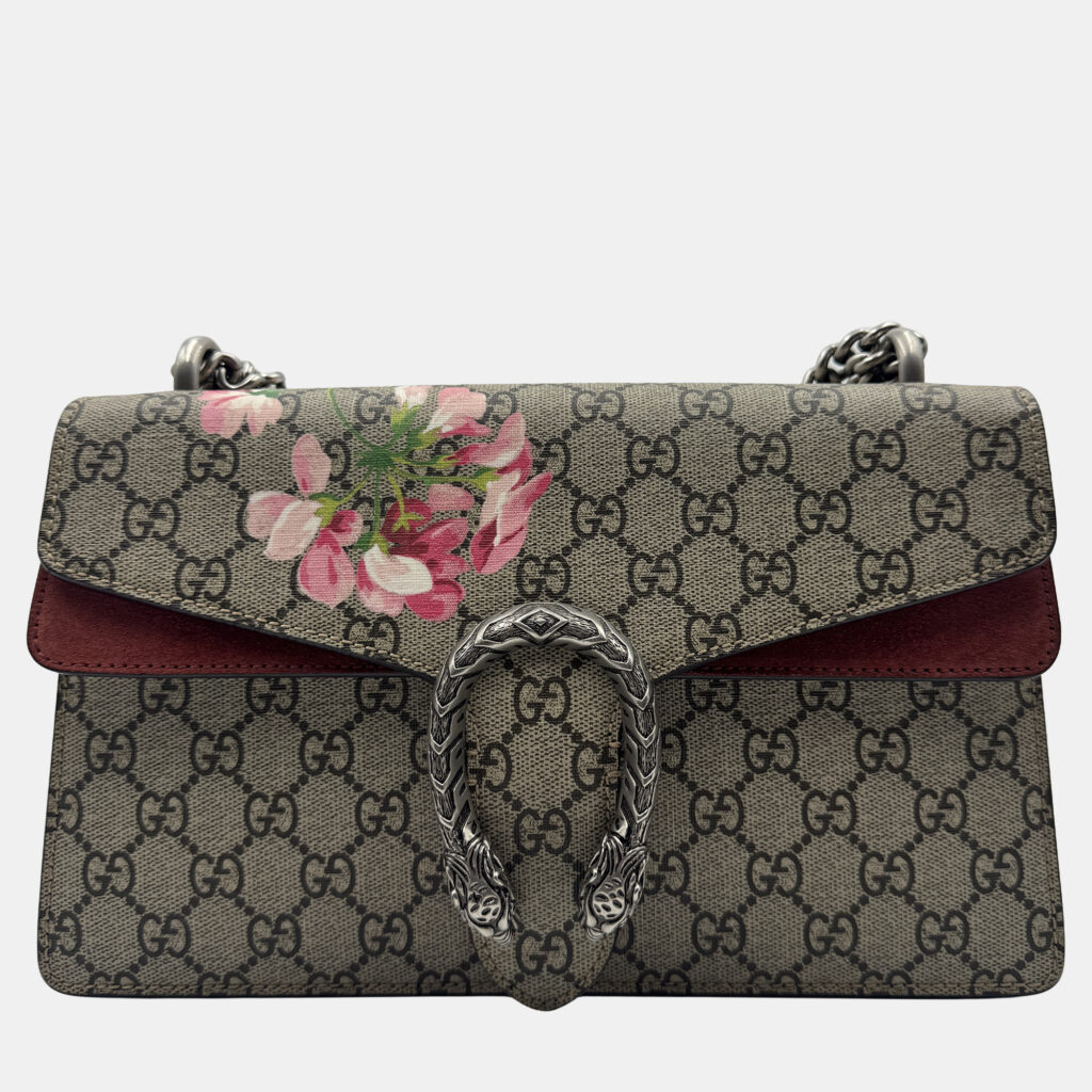 Gucci Rose/Beige GG Supreme Canvas and Suede Small Dionysus Blooms Shoulder Bag Gucci Rose/Beige GG Supreme Canvas and Suede Small Dionysus Blooms Shoulder Bag