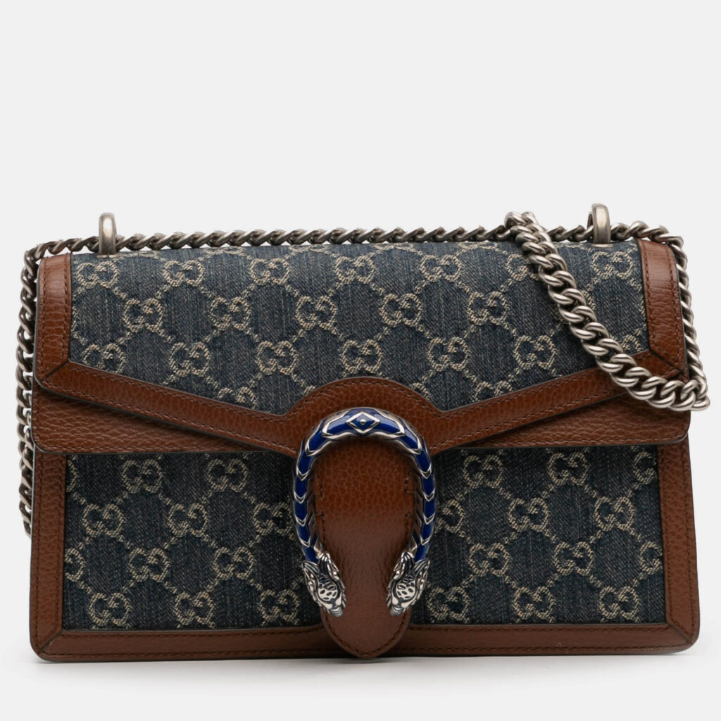 Gucci Blue Small GG Denim Dionysus Shoulder Bag Gucci Blue Small GG Denim Dionysus Shoulder Bag