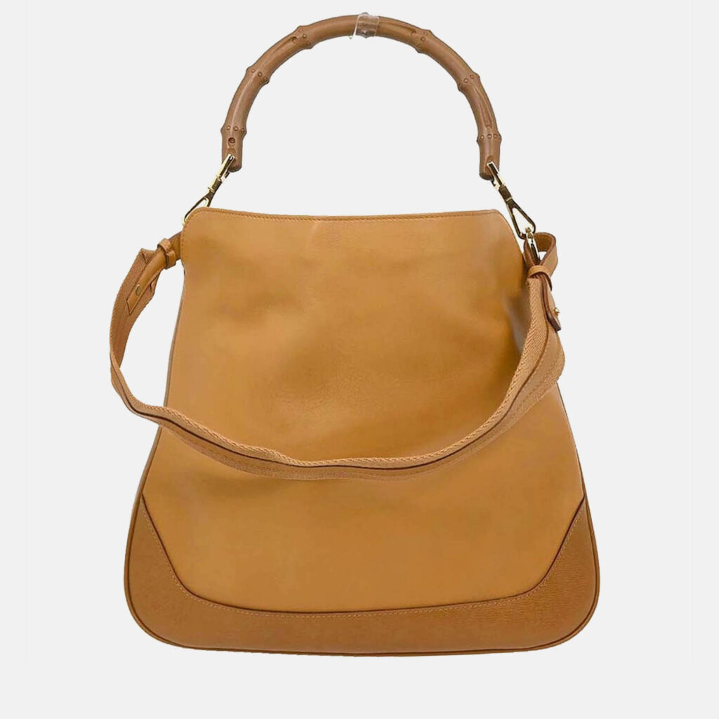 Gucci Bamboo Brown Leather Shoulder Bag Gucci Bamboo Brown Leather Shoulder Bag