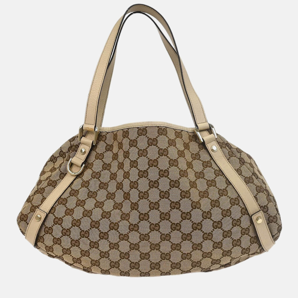 Gucci Beige Canvas GG Hobo Handbag Gucci Beige Canvas GG Hobo Handbag