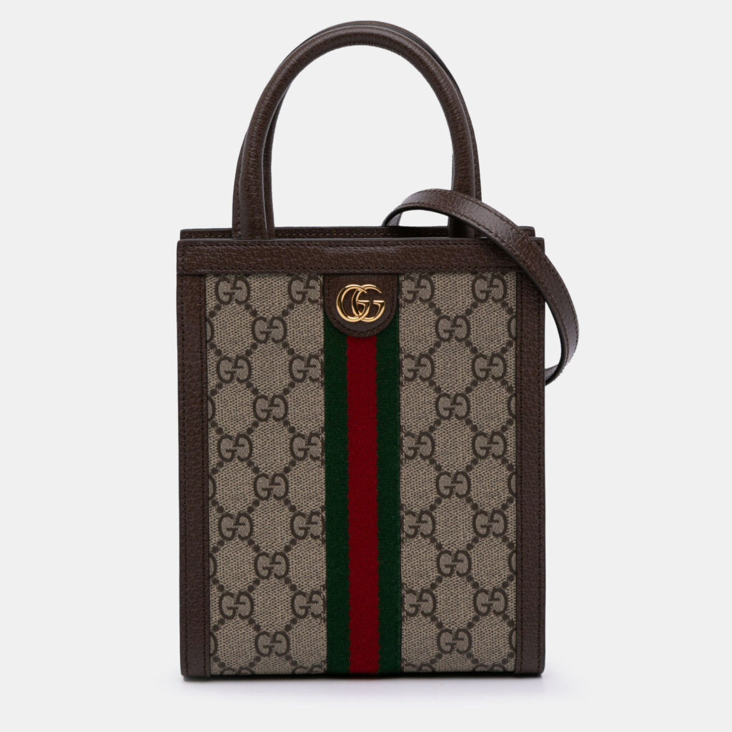 Gucci Beige Brown Mini GG Supreme Ophidia Web Satchel Gucci Beige Brown Mini GG Supreme Ophidia Web Satchel
