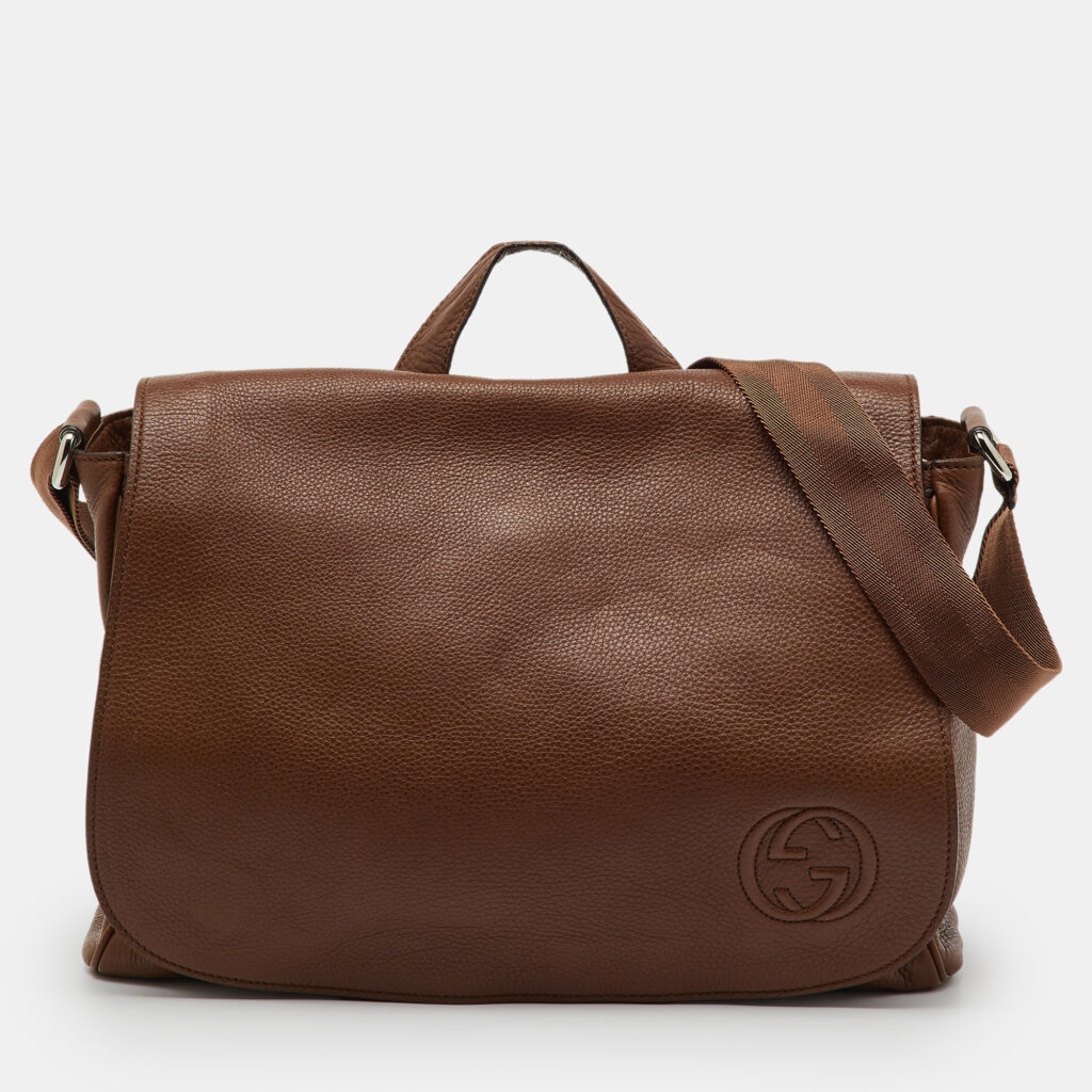 Gucci Brown Leather Soho GG Diaper Bag Gucci Brown Leather Soho GG Diaper Bag