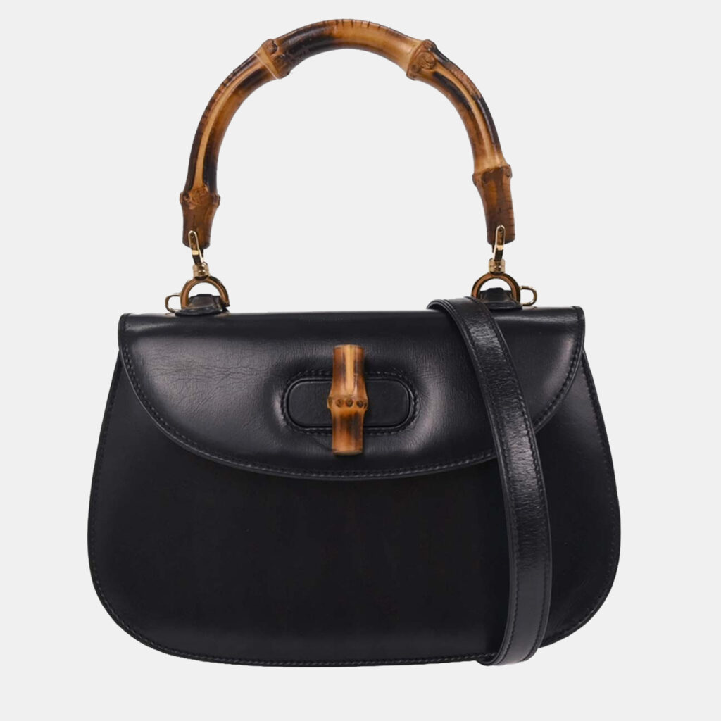 Gucci Black Bamboo 2way Handbag Gucci Black Bamboo 2way Handbag