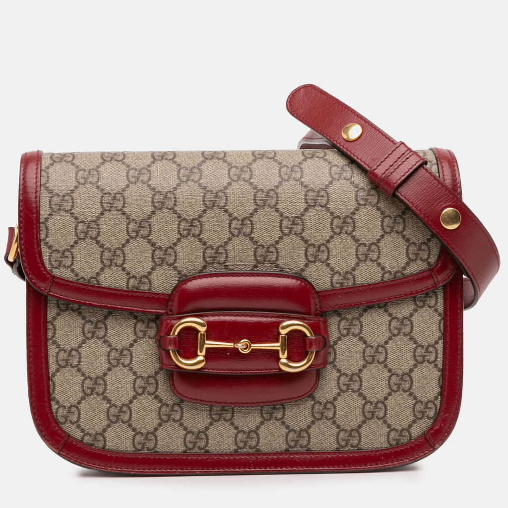 luxury-women-gucci-used-handbags-p1218120-010.jpg Gucci Beige Small GG Supreme Horsebit 1955 Crossbody