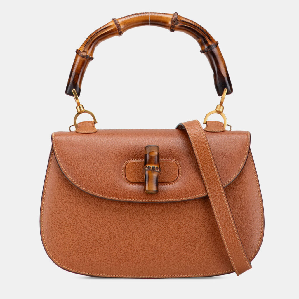 luxury-women-gucci-used-handbags-p1218206-011-1.jpg Gucci Brown Calfskin Bamboo Night