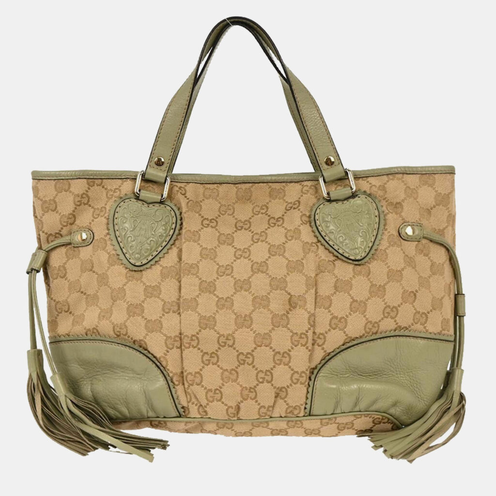 luxury-women-gucci-used-handbags-p1218601-006-1.jpeg Gucci Beige Canvas GG Tote Handbag