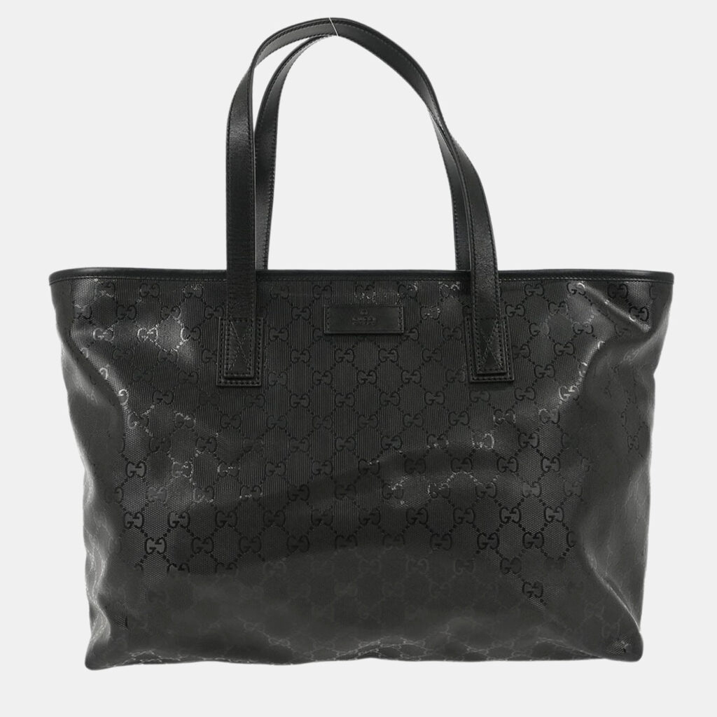 luxury-women-gucci-used-handbags-p1218605-009-1.jpeg Gucci Black GG Tote Handbag