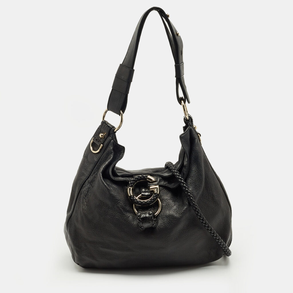 Gucci Black Leather Large Wave Hobo Gucci Black Leather Large Wave Hobo