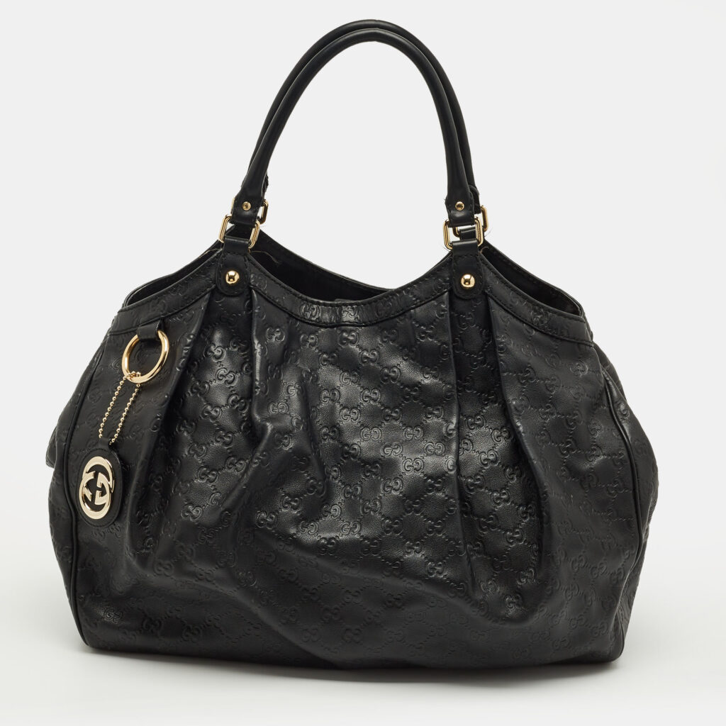 luxury-women-gucci-used-handbags-p1219904-013-1.jpg Gucci Black Guccissima Leather Large Sukey Tote