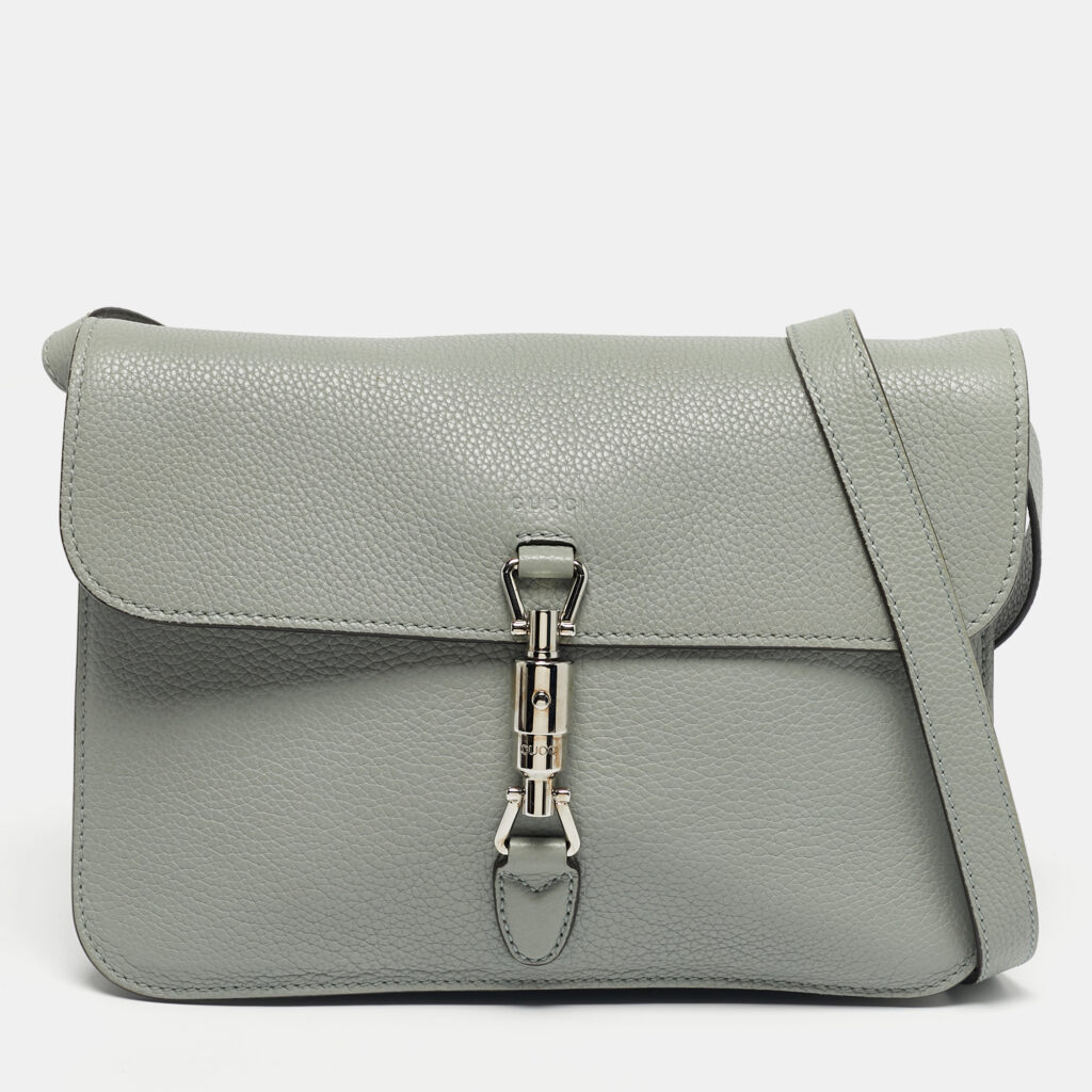 Gucci Grey Leather Soft Jackie Flap Shoulder Bag Gucci Grey Leather Soft Jackie Flap Shoulder Bag